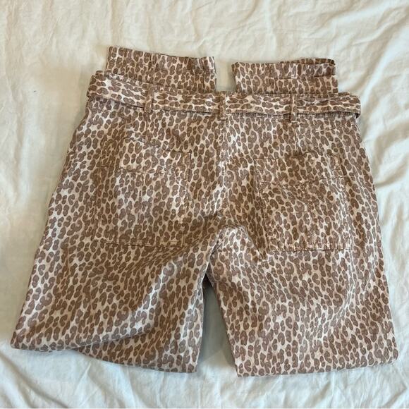 by Anthropologie The Wanderer Animal Print Pants Belted Straight Leg Tan 32 - Picture 13 of 14
